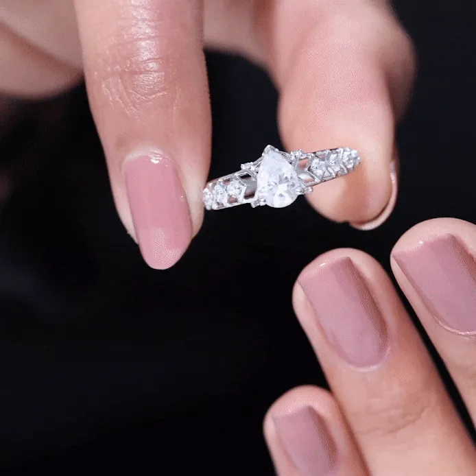 Pear Cut Certified Moissanite Gold Solitaire Engagement Ring
