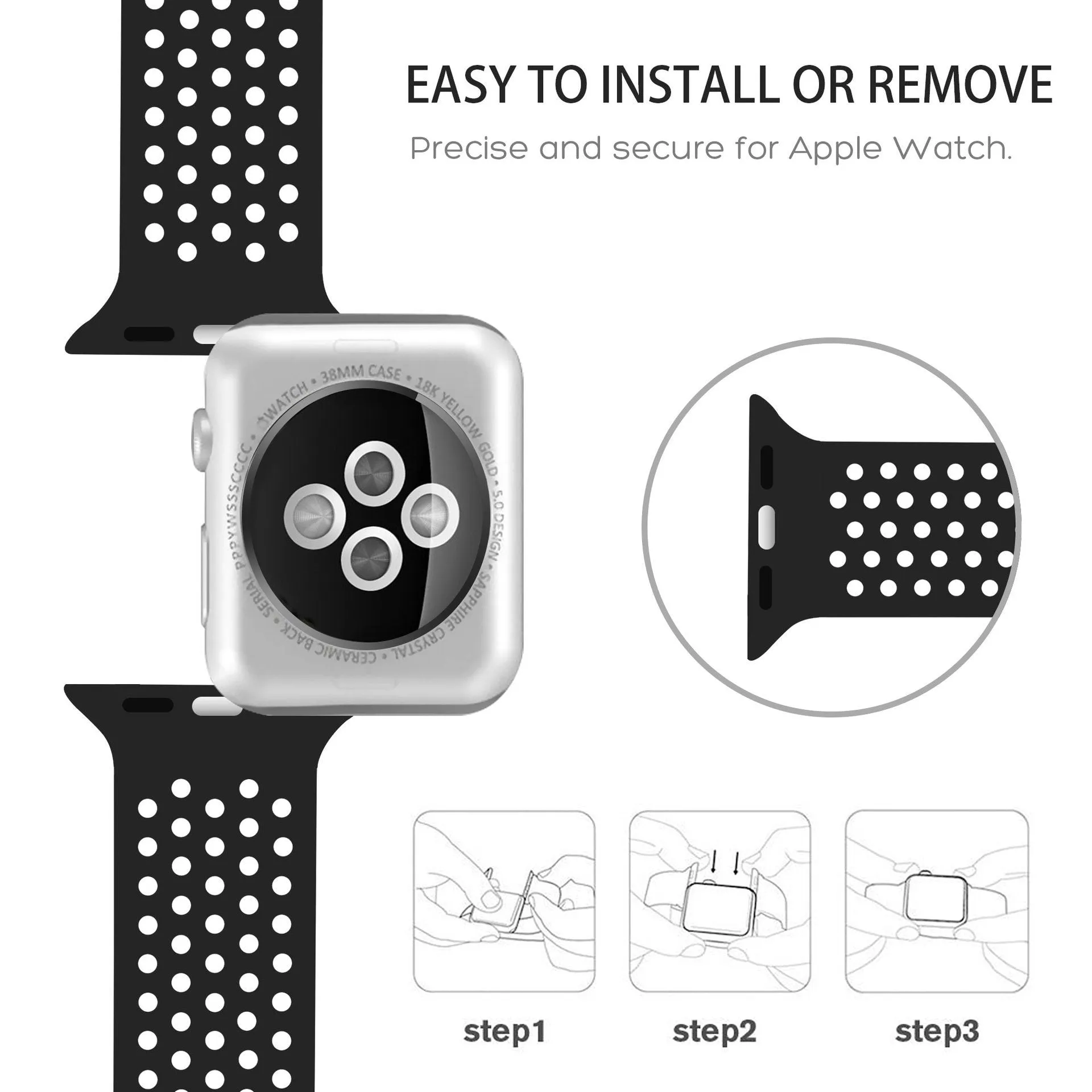 Summer Sport Silicone Band Series Waterproof Replacement Strap