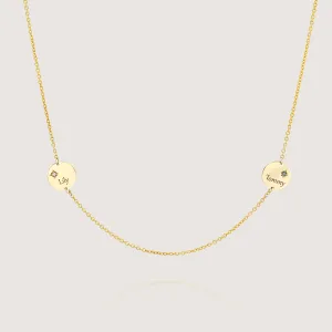 Two Chiara Gold Necklace with Star Setting & Engraving